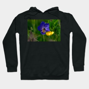 Cranesbill, buttercup and hoverfly Hoodie